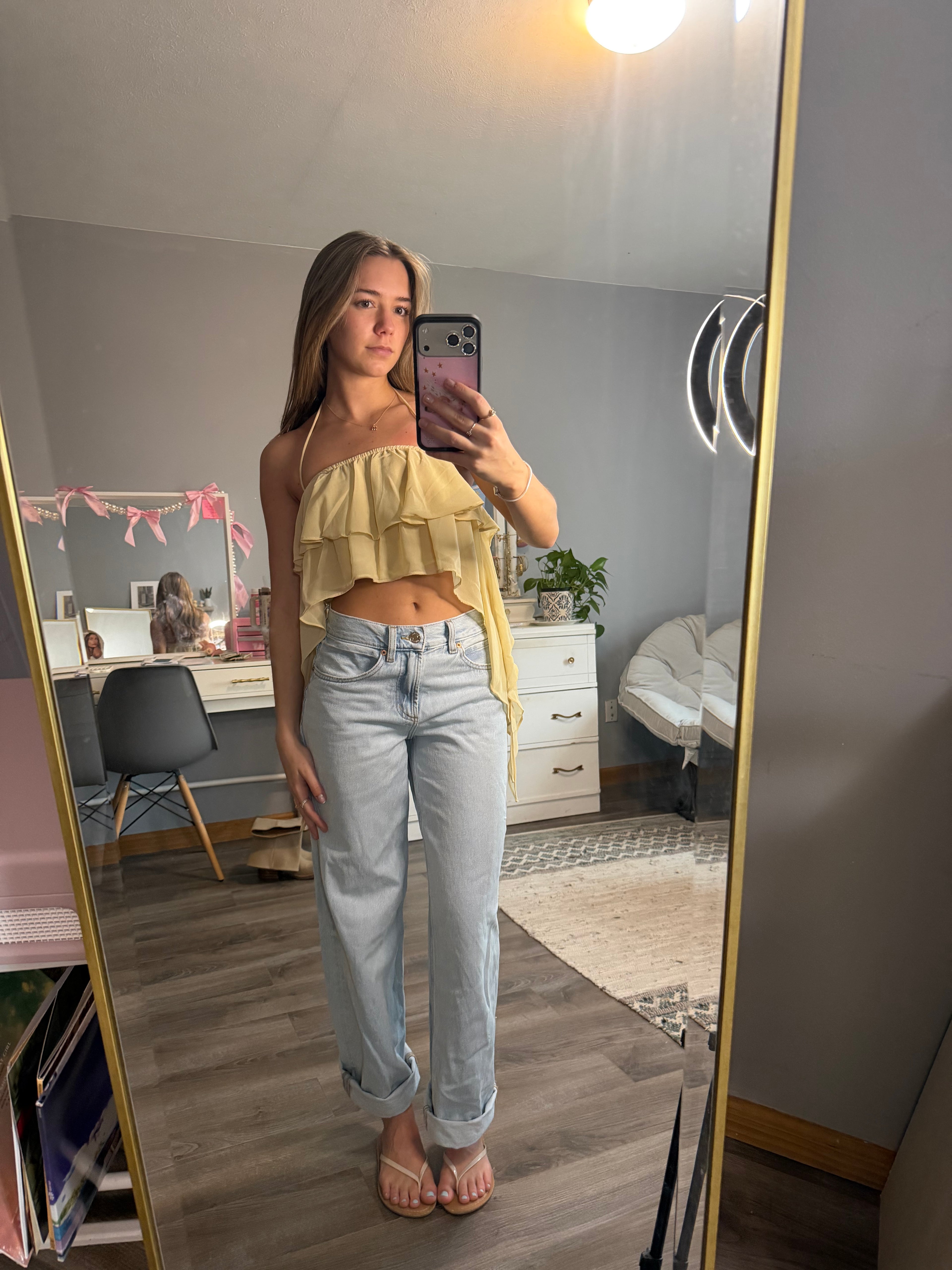 Halter Neck Ruffle Top