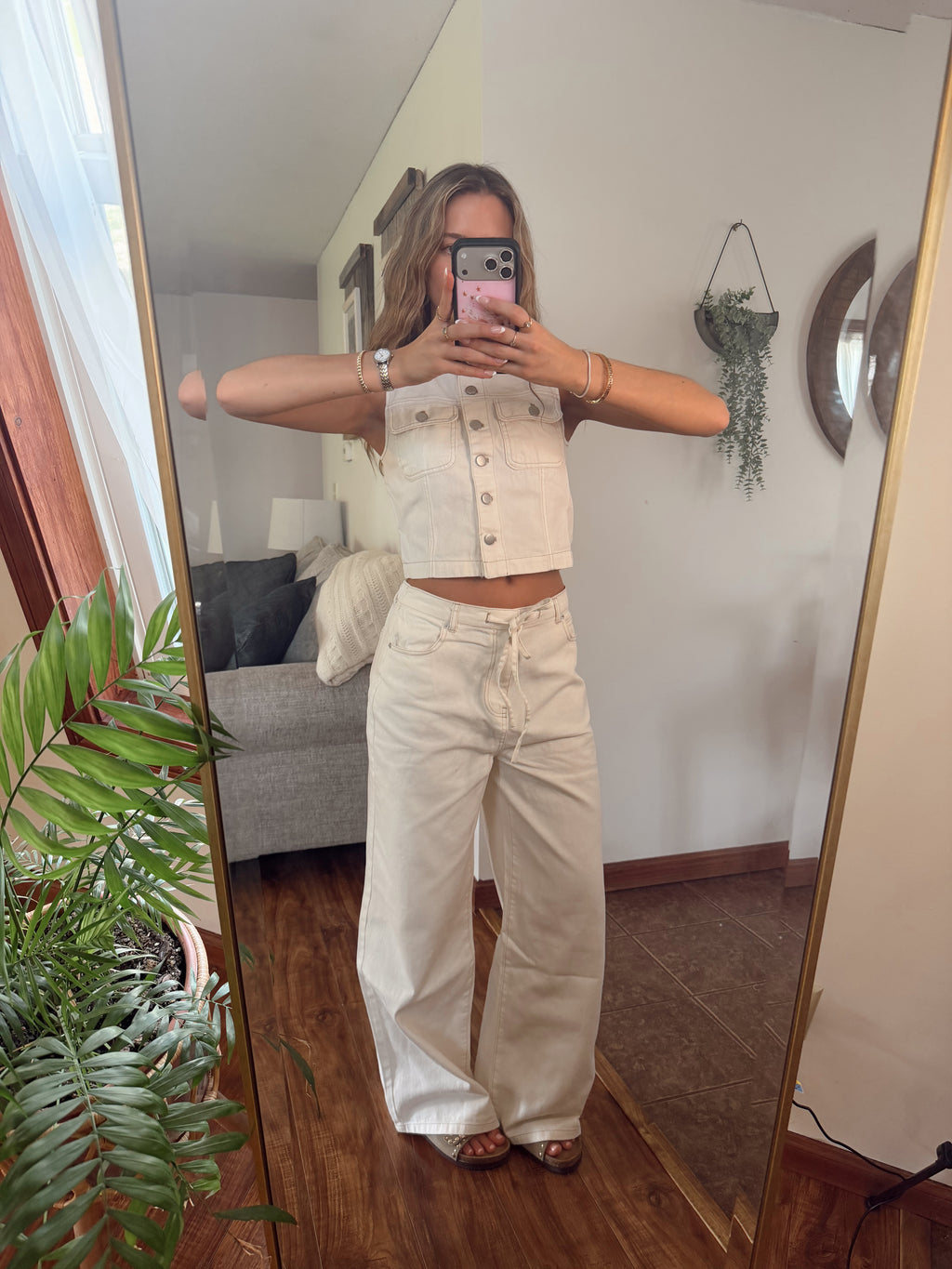 Drawstring Denim Pant