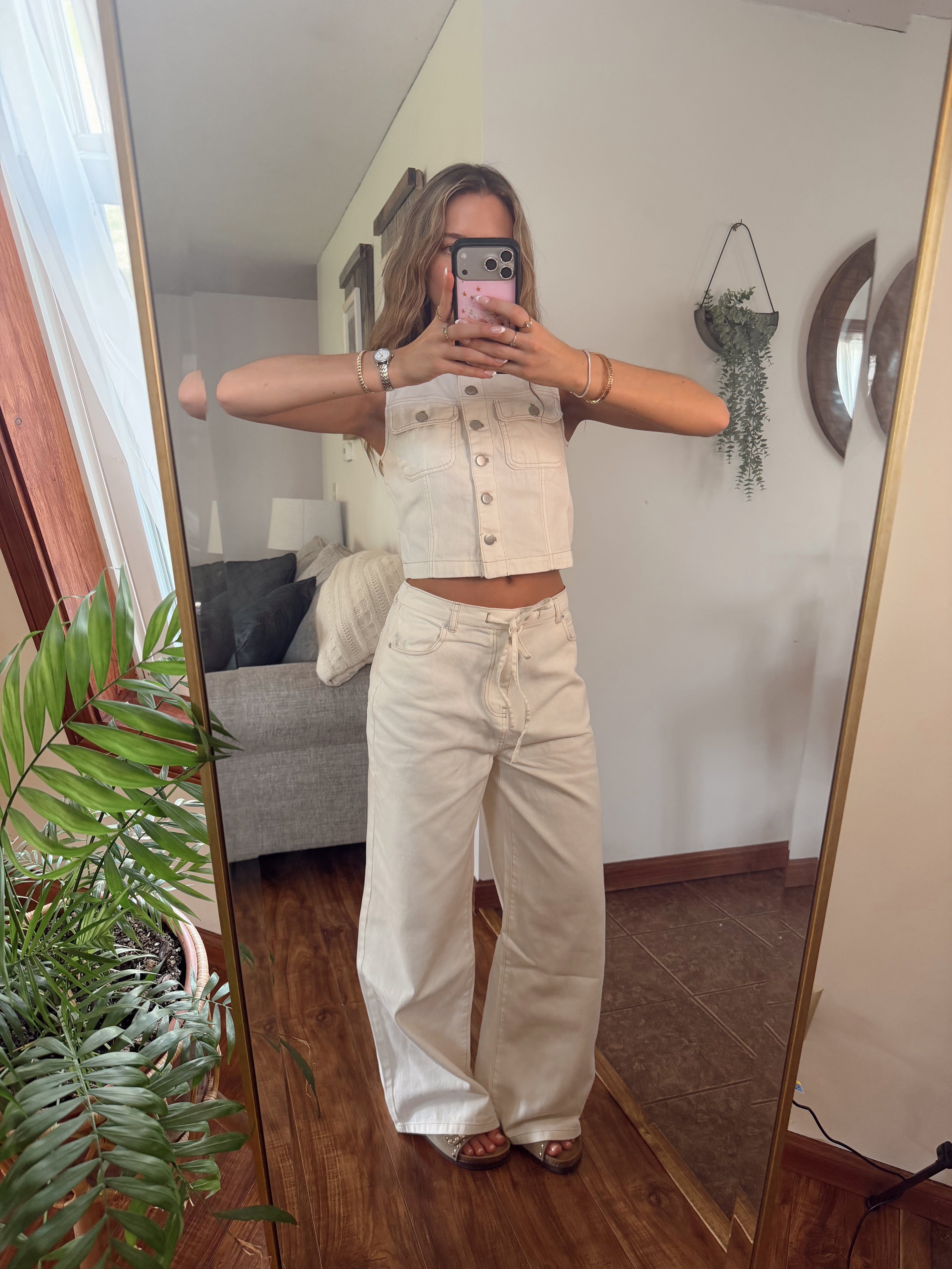 Drawstring Denim Pant