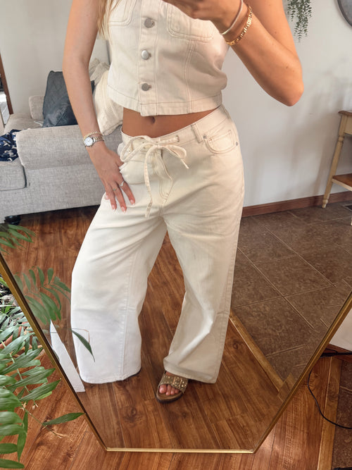 Drawstring Denim Pant