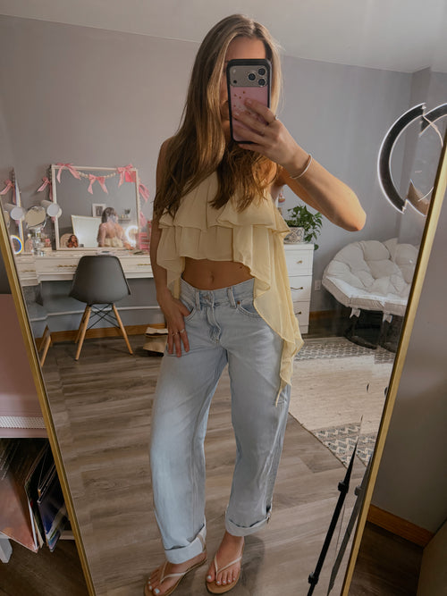 Halter Neck Ruffle Top