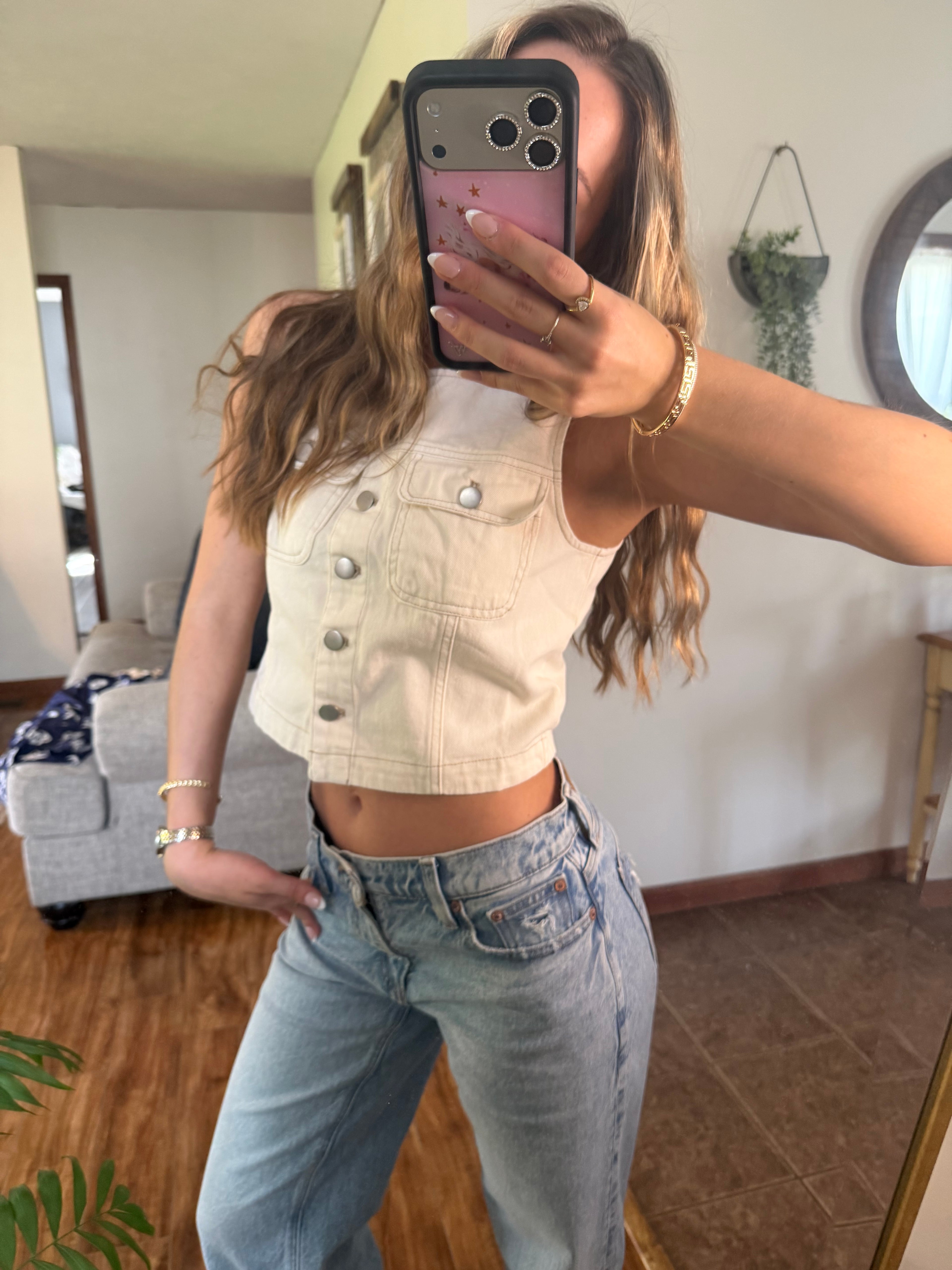 The Denim Detail Vest